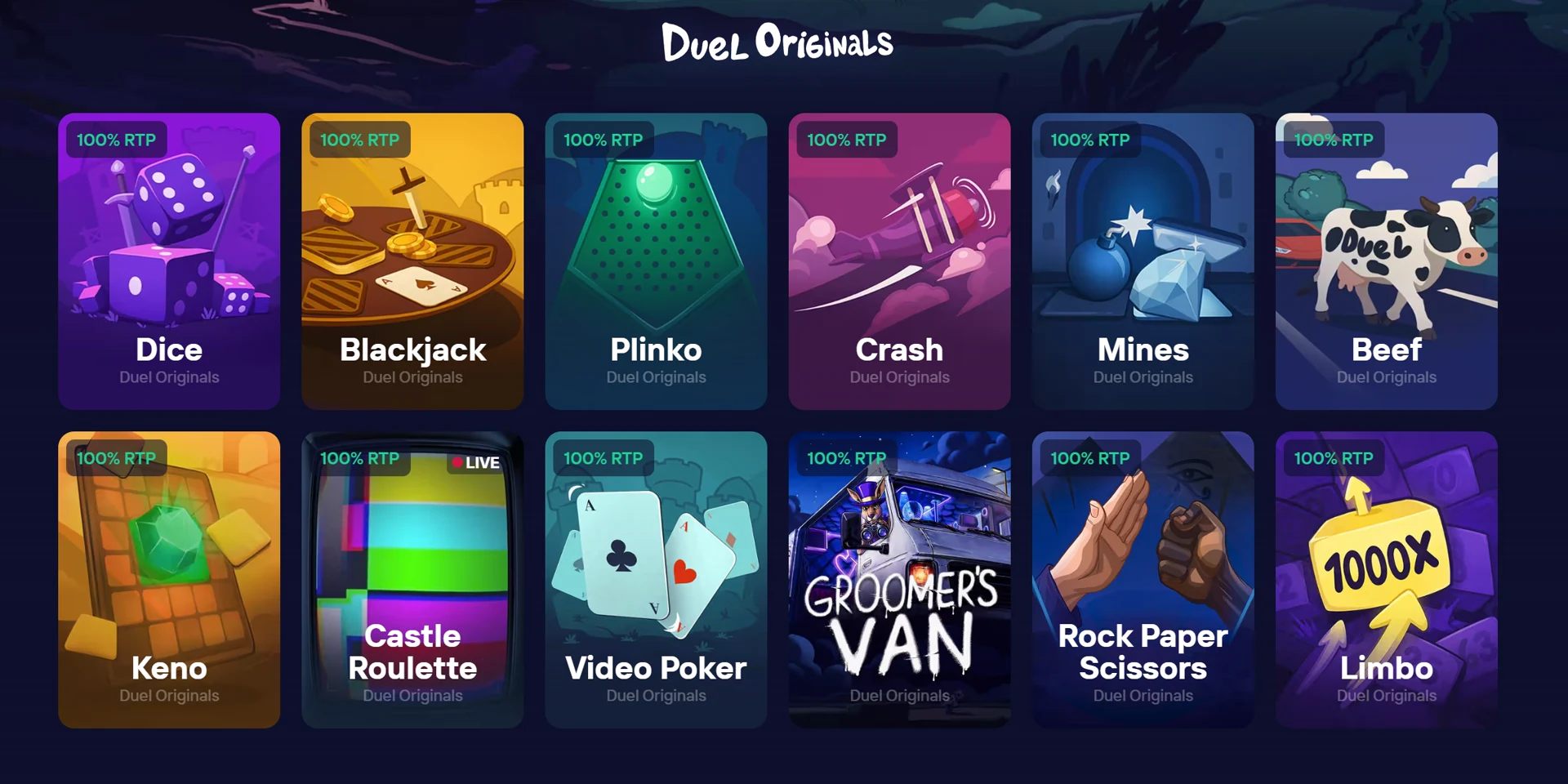 Duel Originals – 0% d'avantage maison, 100% RTP.