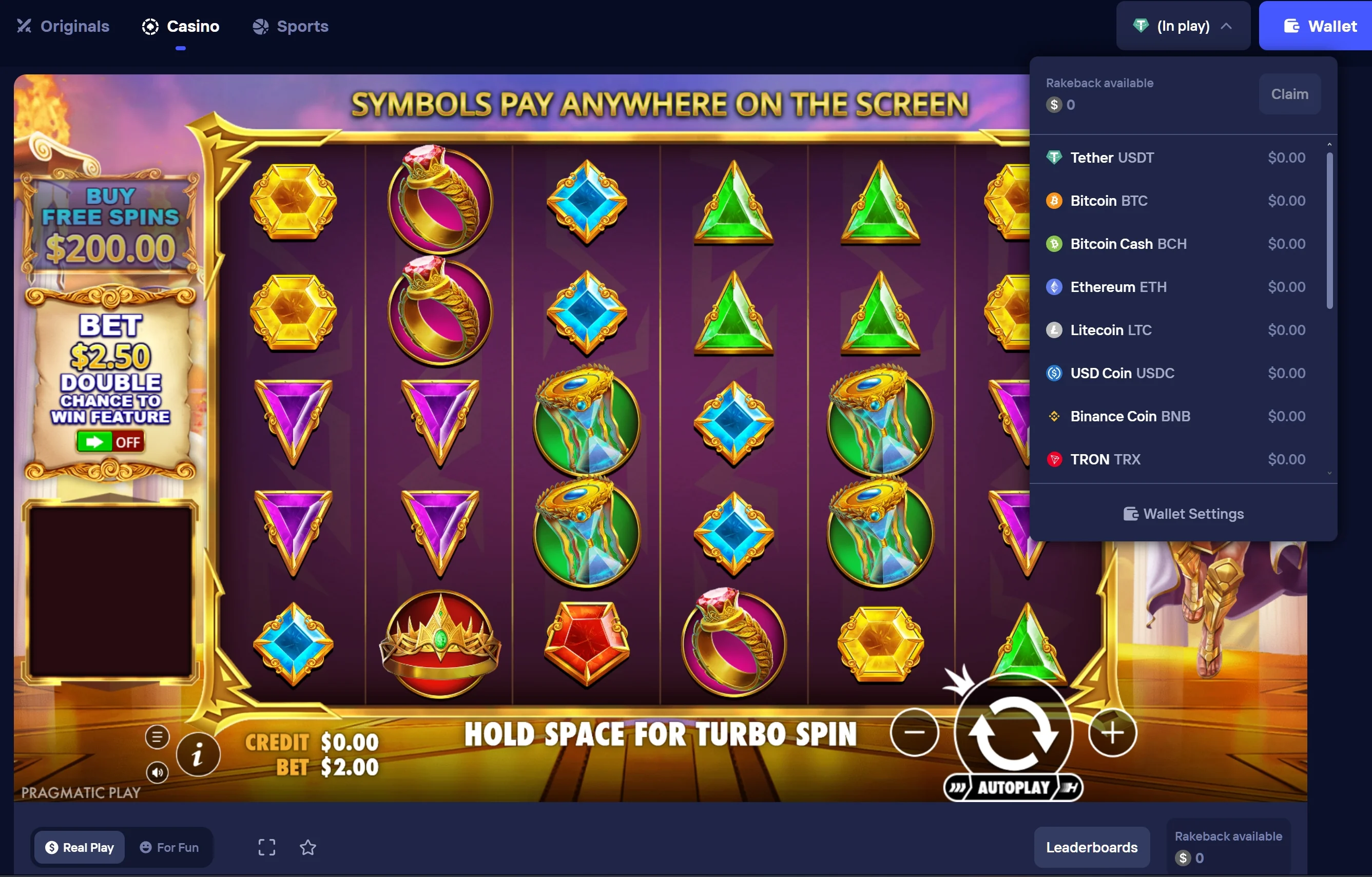 Slot Game Interface