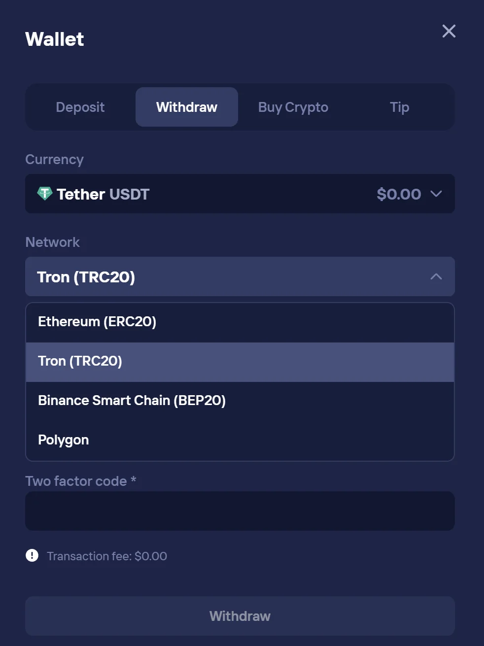 Duel Casino withdraw – currency, network, instant payout